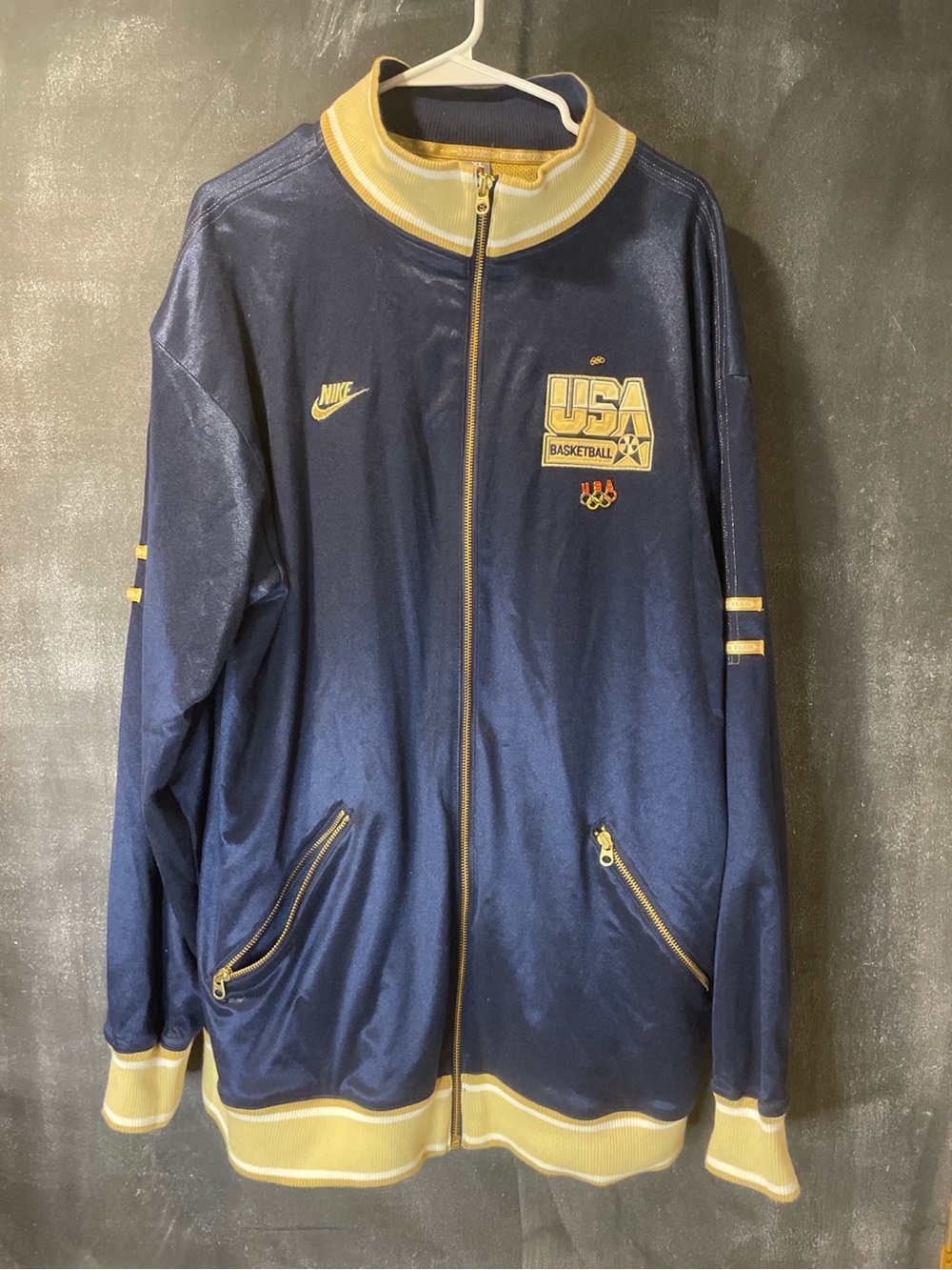 Nike USA Basketball Dream Team 1992 Olympics 8-0 Jacket XL Navy Gold